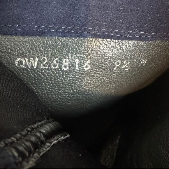 Stuart Weitzman 5050 Quilted Navy Blue Suede Black Over the Knee Boots 9.5 - Picture 7 of 8